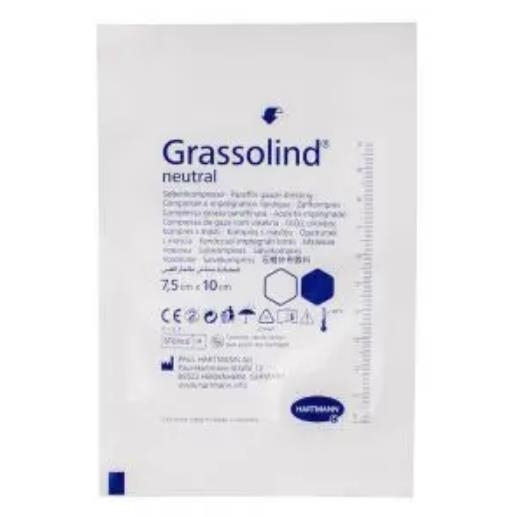 Повязка мазевая Grassolind neutral для ран на вазелиновой основе 7,5 см х 10 см стерильная, 1 штука
