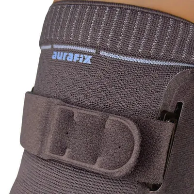 Бандаж на колінний суглоб Aurafix 116U еластичний з силіконовим кільцем і поліцентричним шарніром, розмір M