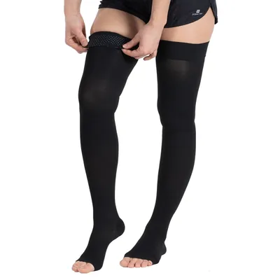 Панчохи компресійні Ortomedica ERSA-510/1 клас компресії 2, відкритий носок, колір чорний, розмір 4