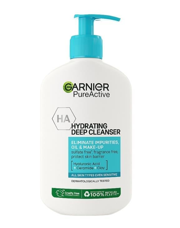 Гель для вмивання Garnier Pure Active Зволожуючий для інтенсивного очищення шкіри обличчя, схильної до недоліків, 250 мл