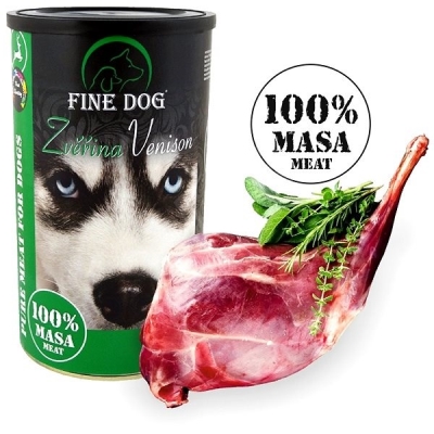 Консерва для собак Fine Dog с мясом дичи супер премиум класса, 1200 г