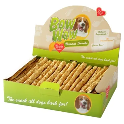 Кістка натуральна Bow Wow яловича шкіра/легені/колаген (22 см), 50 штук