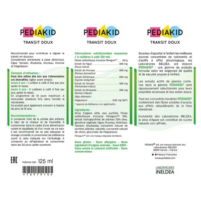 Педіакід PEDIAKID Transit Doux сироп проти запорів та для покращення моторики кишечника, 125 мл