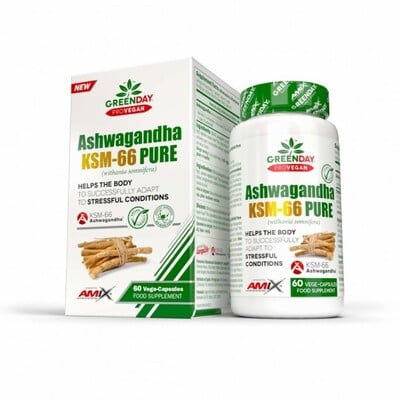 Ашваганда Amix Nutrition GreenDay ProVegan Ashwagandha KSM-66 Pure веганские капсулы №60