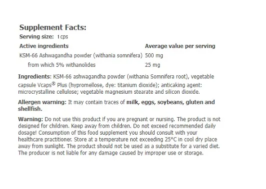 Ашваганда Amix Nutrition GreenDay GreenDay ProVegan Ashwagandha KSM-66 Pure веганські капсули №60