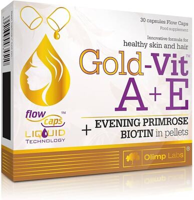Вітамін А та Е з біотином для волосся та шкіри Olimp Gold Vit A+E, 30 капсул