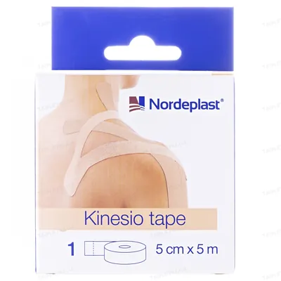 Кінезіо тейп Nordeplast 5 см х 5 м, бежевий