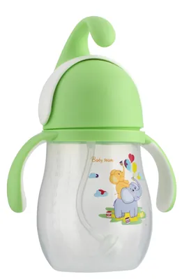 Поїльник Baby Team 5009 з силіконовою трубочкою та ручками, 320 мл