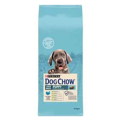 Корм сухий для цуценят великих порід Purina Dog Chow Puppy Large Breed зі смаком індички, 14 кг