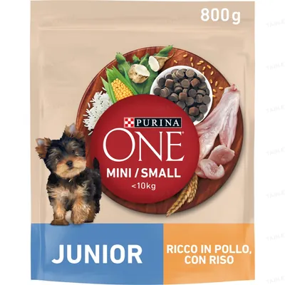 Корм сухий для цуценят малих порід Purina One Mini Junior c куркою та рисом, 800 г