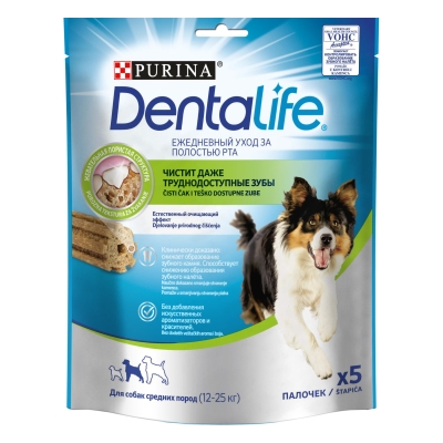 Лакомство Purina DentaLife для собак средних пород, 115 г