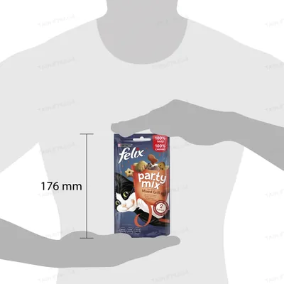 Ласощі для дорослих кішок Purina Felix Party Mix Гриль Мікс зі смаком курки, яловичини і лосося, 60 г