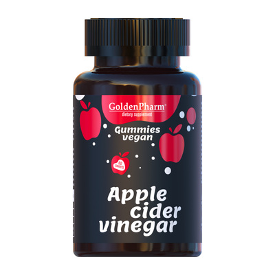 Яблочный уксус Apple Cider Vinеgаr Golden Farm веганский мармелад жевательный №60
