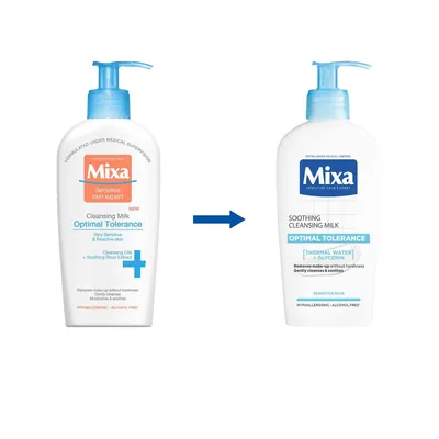 Молочко Mixa Optimal Tolerance очищуюче для обличчя, для чутливої шкіри, 200 мл