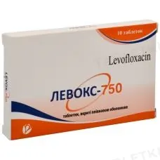Левокс-750 таблетки, в/плів. обол. по 750 мг №10