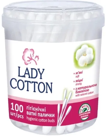Ватні палички Lady Cotton в банці, 100 шт