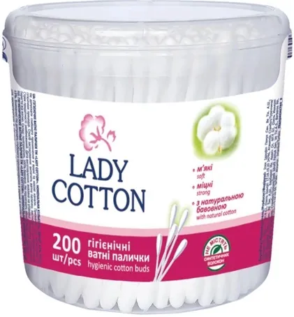 Ватні палички Lady Cotton в банці, 200 шт