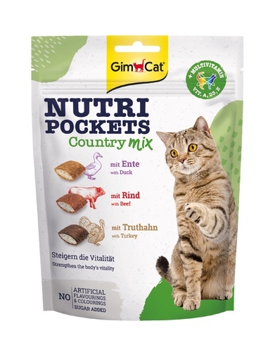 Лакомство для кошек GimCat Nutri Pockets Country mix мясной микс, 150 г