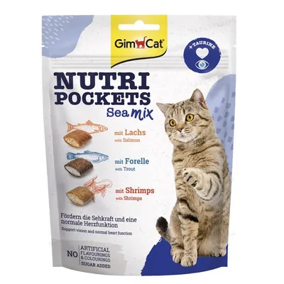 Ласощі для кішок GimCat Nutri Pockets Sea mix морський мікс, 150 г