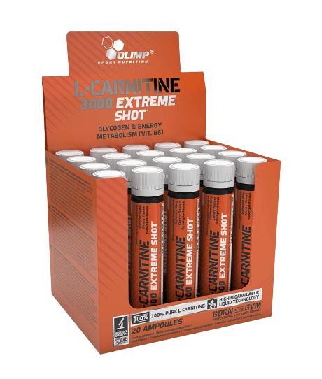 Жиросжигатель Olimp L-Carnitine 3000 Extreme Shot Апельсин, 20 штук по 25 мл