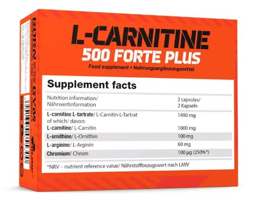 Жироспалювач Olimp L-Carnitine 500 Forte Plus, 60 капсул