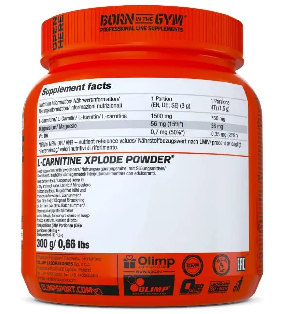 Жироспалювач Olimp L-Carnitine Xplode powder вишня, 300 г