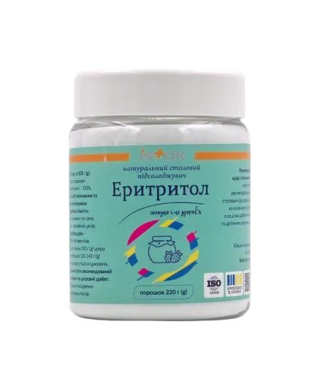 Еритритол порошок по 220 г у полімерному контейнері