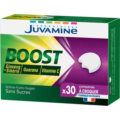 Витамин C+ женьшень+гуарана Juvamine Boost жевательные таблетки №30