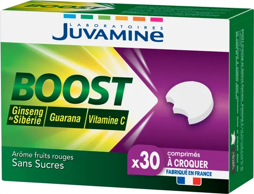 Вітамін C + женьшень + гуарана Juvamine Boost жувальні таблетки №30