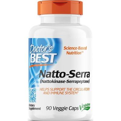Наттокиназа и серрапептаза Doctor's Best Natto-Serra, 90 капсул