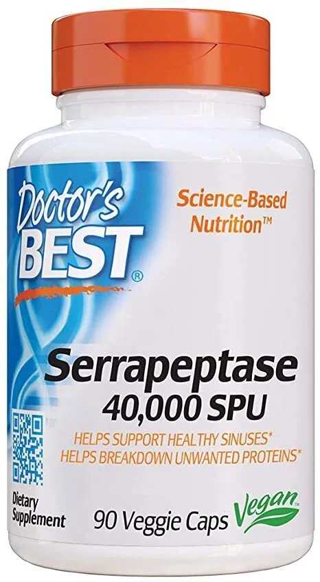 Серрапептаза Doctor's Best Serrapeptase 40000 SPU, 90 капсул