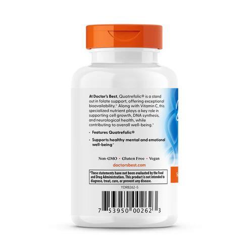 Фолат Doctor's Best Fully Active Folate 400 мкг, 90 капсул