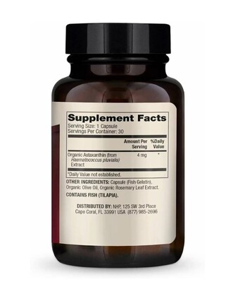 Астаксантин Dr. Mercola Astaxanthin, 30 капсул