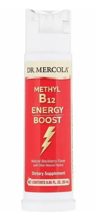 Вітамін В12 Dr. Mercola Vitamin B12 Energy Booster смак ожини, спрей, 25 мл