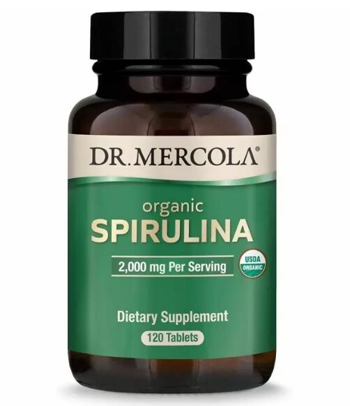 Спирулина Dr. Mercola Organic Spirulina 500 мг, 120 таблеток