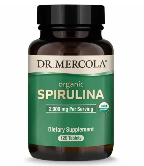 Спіруліна Dr. Mercola Organic Spirulina 500 мг, 120 таблеток