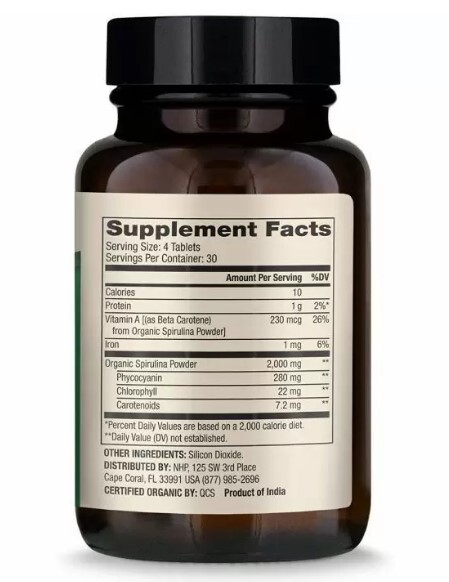 Спіруліна Dr. Mercola Organic Spirulina 500 мг, 120 таблеток