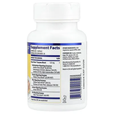 Травні ферменти Enzymedica Digest Basic, 30 капсул
