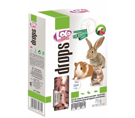 Дропси для гризунів та кроликів Lolo Pets Лісові ягоди, 75 г