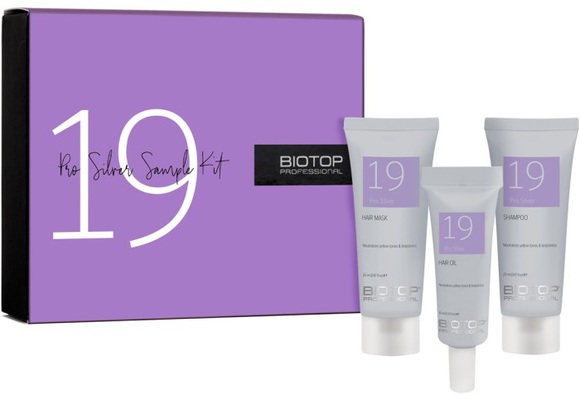 Набор Biotop 19 Pro Silver Sample Kit (шампунь 20 мл + маска 20 мл + масло 10 мл)