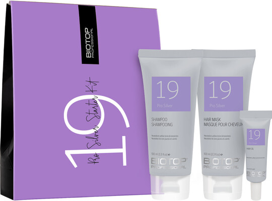 Набор Biotop 19 Pro Silver Starter Kit (шампунь 100 мл + маска 100 мл + масло 10 мл)