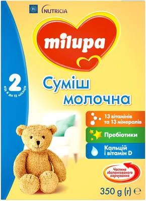 Суміш суха молочна Milupa 2 для дітей від 6 до 12 місяців, 350 г