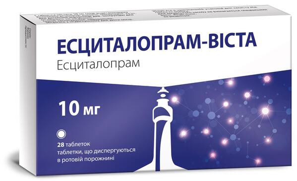 Эсциталопрам-Виста таблетки, дисперг. в рот. полос. по 10 мг №28 (14х2)