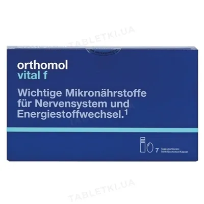 Вітамінно-мінеральний комплекс Ортомол Vital F для жінок питна суспензія + капсули, курс 7 днів