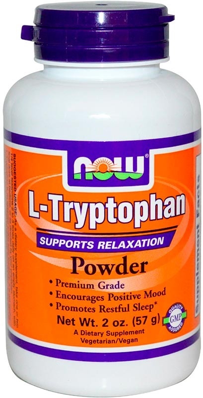 L-триптофан NOW L-Tryptophan Powder, 57 г