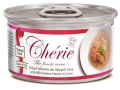 Корм вологий Cherie Flaked Yellowfin Mix Skipjack Tuna & Wild Salmon для котів з ніжними шматочками тунця та дикого лосося в соусі, 80 г