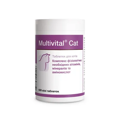 Мультівітал Кет Dolfos Multivital Cat для котів, 500 таблеток