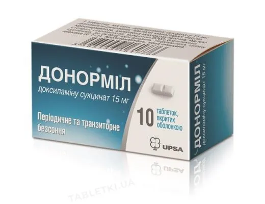 Донорміл таблетки, в/о по 15 мг №10 у тубах