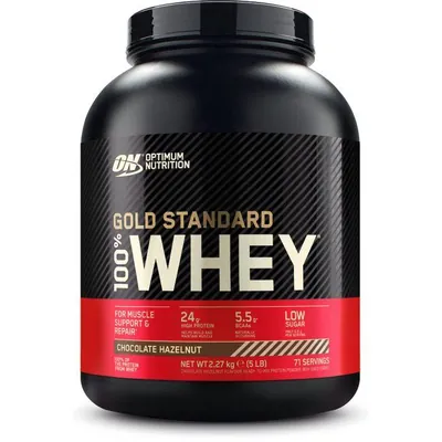Протеїн сироватковий змішаний Optimum Nutrition Gold Standard 100% Whey, шоколад-фундук, 2,27 кг