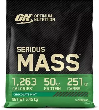 Гейнер Optimum Nutrition Serious Mass, шоколад-м'ята, 5,45 кг